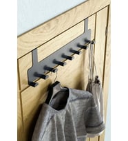 Home Metal Mat Siyah Kapı Arkası Askılık – 8 Kancalı Amerikan Tipi Organizer Askı, Banyo ve Oda Kapıları İçin Pratik Askılık, Delmeden Montajlı Kapı Arkası Askı (Siyah)