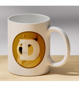 Dogecoin Baskılı Porselen Kupa - Kripto Para Severlere Hediye Kahve Kupası