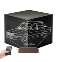 Luvivia Renault 12 Klasik Araba Kişiye Özel 3D Lamba - Masa Gece Lambası