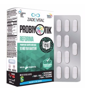 Zade Vital Probiyotik Reforma Takviye Edici Gıda 30 Bitkisel Kapsül