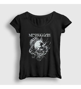 Presmono Kadın Siyah Spine Head Meshuggah T-Shirt 164818tt