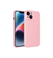 Apple iPhone 14 Plus Uyumlu Kılıf Kamera Korumalı Simli Lüks Zore Koton Kapak (Pembe)