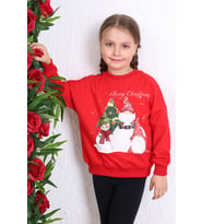 Toontoy Unisex Çocuk Baskılı Sweatshirt (Kırmızı)
