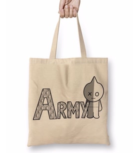 Bts Meets Bt21 Army Bez Çanta Uzun Saplı