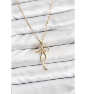 316L Çelik Zincir Gold Renk Fiyonk Model Kadın Kolye - TJ-BKO10869