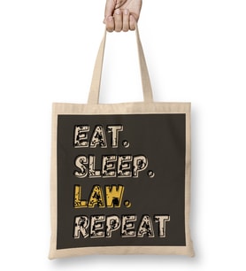 Eat Sleep Law Repeat Bez Çanta Uzun Saplı