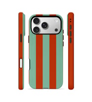 iPhone 17 Pro Max Vorian Çift Katmanlı Kılıf Terracotta Mint Stripe