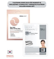 3 Katmanlı Rose Gold Göz Maskesi ve Sıkılaştırıcı, Aydınlatıcı, Yumuşatıcı Platinum Kolajen Maske Seti