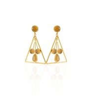 Kadir Jewellery 22 Ayar Altın Kaplama Kadın Sallantılı Küpe -El İşçiliği Ve Hipoalerjenik Küpe