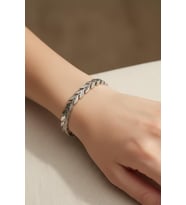 Gümüş Başak Bileklik 925 Ayar Zirkon Taşlı Kadın