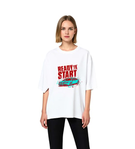 Kadın Oversize Baskılı Tişört Motivasyonel Grafik Desenli Rahat Kesim Günlük Giyim Konforlu Modern