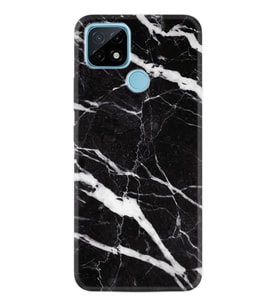 Realme C11 C21 C21Y C25Y C11 2021 Kılıf Desemli Silikon Siyah Şerit Mermer 1318