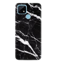 Realme C11 C21 C21Y C25Y C11 2021 Kılıf Desemli Silikon Siyah Şerit Mermer 1318