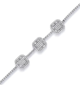 Baget Taşlı Gümüş Bileklik (Silver)
