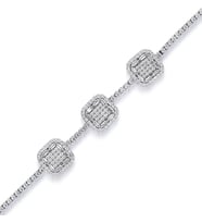 Baget Taşlı Gümüş Bileklik (Silver)
