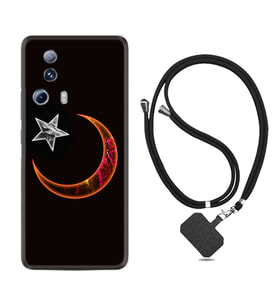 Xiaomi Mi 13 Lite Kılıf Resimli Boyun Askılı İpli Desenli Silikon Series Ay Yıldız 1884