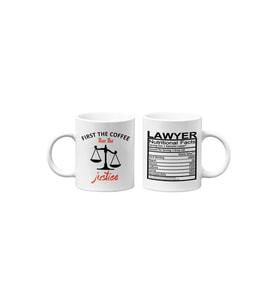 Avukat/Lawyer Hukukçu Temalı Hediyelik İkili Beyaz Seramik Kupa Seti-1-İKİLİ