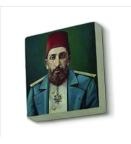 2. Abdülhamid (Portre çizim)  Baskılı Doğaltaş  Magnet(KRT-096)Buzdolabı Süsü