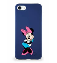 Apple iPhone 8 Soft Premier Kapak Minnie Mouse-D Tasarımlı Silikon Kılıf - Lacivert (Şeffaf)