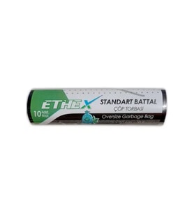 Ethex Battal Boy Siyah Renk Çöp Torbası 75x90 Cm (70 Lt) 10'lu Rulo