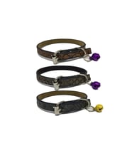 3'lü Set Zilli Deri Kedi Tasması 30 cm