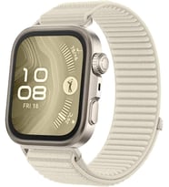 Huawei Watch Fit 4 İle Uyumlu Saat Kayışı Kaliteli Hasır Örme Cırtcırt Yapalı Su Tutmaz Huawei Watch Fit 4 İle Uyumlu Kordon Kayış - Starlight