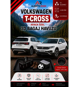 Volkswagen T-Cross 2022 - 2026 Araca Özel 3D Bagaj Havuzu