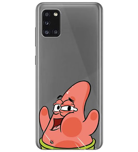 Samsung Galaxy A31 Uyumlu Patrick Star Desenli Şeffaf Telefon Kılıfı