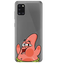 Samsung Galaxy A31 Uyumlu Patrick Star Desenli Şeffaf Telefon Kılıfı