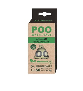 M-Pets %100 Recycled Dışkı Toplama Poşeti 15 Yaprak Nane Kokulu 4lü Paket