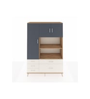 Hyperion Dolap 7 Raflı 5 Çekmeceli 3 Kapaklı 132x44x195 Çam-Antrasit/Aytaşı