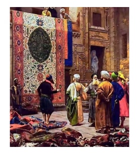 Osmanlı Halı Çarşısı Sayılarla Boyama Seti Canvas Kasnaklı 40 x 50 cm