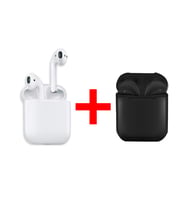 Tüm Akıllı Telefonlarla Uyumlu TWS Şık Tasarımlı I12 İkili Paket Bluetooth Kulaklık (Siyah - Beyaz)
