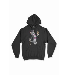 Tom Jerry Yakalanış Siyah Sweatshirt Hoodie