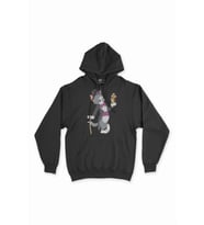 Tom Jerry Yakalanış Siyah Sweatshirt Hoodie