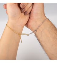 Gümüş Çift Aşk Bileklik Rodaj/Gold