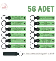 Anneler Günü Alışveriş Kampanyası Hediyesi, 56'lı Set, Yazılı Deri Hatıra Anahtarlık, F Yeşil & Laci (Fıstık Yeşili)