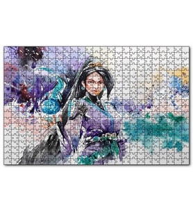 Cakapuzzle Kadın Savaşçı Suluboya Efekt Puzzle Yapboz MDF (Ahşap) (120 Parça)