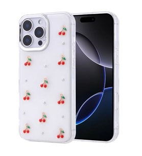 Coverzone Apple iPhone 16 Pro Max ile uyumlu K?l?f Airbag K�?eli 2mm Kamera �?k?nt? Korumal? Simli ?effaf Bask?l? Z-Kutup Kapak Kiraz