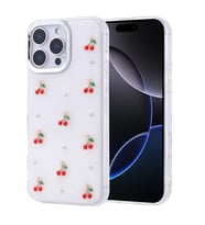 Coverzone Apple iPhone 16 Pro Max ile uyumlu K?l?f Airbag K�?eli 2mm Kamera �?k?nt? Korumal? Simli ?effaf Bask?l? Z-Kutup Kapak Kiraz
