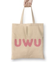 Cute Uwu Emoji Social Media Meme Stans Flower Idol Kpop Bez Çanta Uzun Saplı