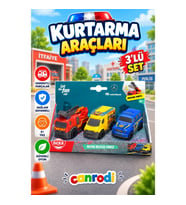 Micro Rescue Force 3'lü Kurtarma Araç Seti 1:36 Ölçek Serbest Tekerlekli 8 Cm