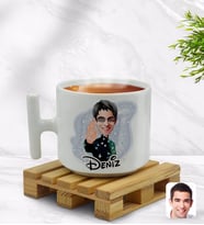 BK Gift Kişiye Özel Matrix Neo Karikatürlü T Kulplu Beyaz Middle Kupa Bardak-1