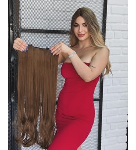 Luxury Maşa Dalgalı Yarımay+2 Yan Çıtçıt Kumral Renk Serisi