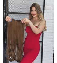 Luxury Maşa Dalgalı Yarımay+2 Yan Çıtçıt Kumral Renk Serisi