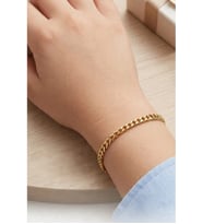 İnce Gurmet Model Gold Çelik Zincir Çocuk Bileklik Zemheri Serisi