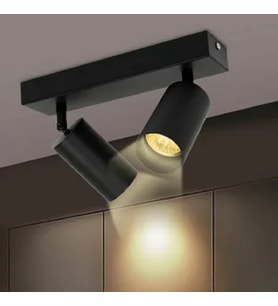 RİOLİGHT MODERN2 SİYAH2 MUTFAK2,GİYİNME ODASI2,CAFELER2 İÇİN GÜN İŞİĞI METAL 2Lİ SPOT(AMPUL DAHİL)