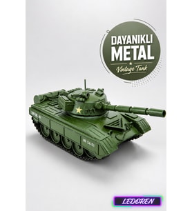 Dekoratif Metal Tank Maketi Vintage Askeri Araç Biblo C0754