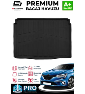 S-Dizayn Renault Megane 4 HB 3D Pro Bagaj Havuzu 2016 Üzeri A+ Kalite