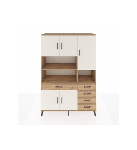 Hyperion Dolap 9 Raflı 5 Çekmeceli 5 Kapaklı 132x44x195 Çam-Aytaşı/Çam